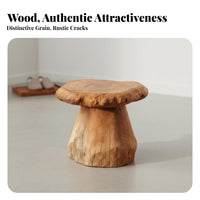 Wabi-Sabi Aesthetic Mushroom-Shaped Stool Rustic Design Mushroom-Shaped Log Seat Multi-Functional Household Furniture sturdy Build for Art lovers, Nature Lovers, Interior Designers, Entryway, Living Room, Bedroom, Cabin
