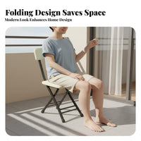 Foldable Design Folding Chair Space Saving Portable Backrest Chair No Assembly Required Padded Folding Stool Sturdy Construction for Homeowners, Office Workers, Balcony, Dormitory, Dining Room, Kitchen