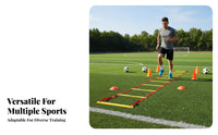 Multifunctional Agility Ladder Easy Setup Speed Ladder Portable Soccer Training Equipment Set Lightweight for Athletes, Coaches, Kids, Gym Workouts