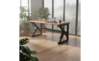 Double Computer Desk Large Desktop Gaming Computer Desk Spacious Tabletop for Students