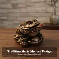 Three-Legged Money Frog Symbol of Prosperity Feng Shui Wealth Frog Business Opening Gift Wealth Frog Statue with Wealth for Homeowners, Shop, Store
