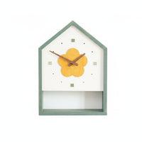 House Shaped Wall Clock Japanese Style Decorative Pendulum Clock Quiet Mechanism for Children, Nursery