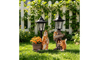 Whimsical Squirrel Garden Statue with Lantern Outdoor Solar Light with Squirrel Base Resin Long-Lasting for Gardeners