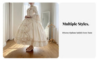 Doll-Like Princess Dress Voluminous Skirt Multi-Layered Lace Patchwork Dress Ribbon Feature Cosplay Formal Gown Vintage Inspired