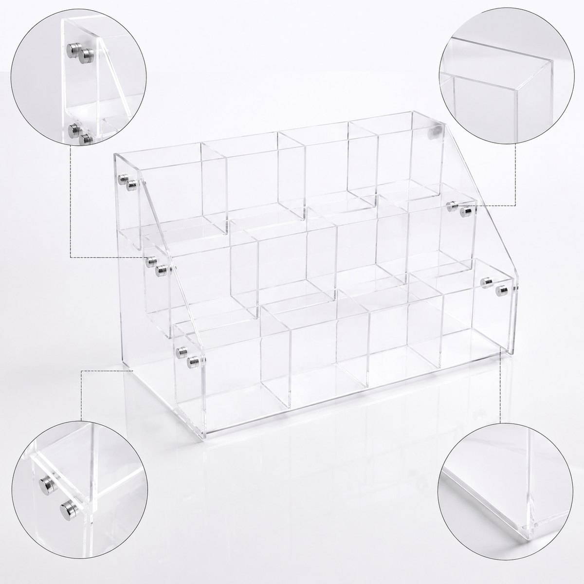 Acrylic Card Holder Display Stand with Sliding Cover for Trading Cards, Collectibles, and Game Cards