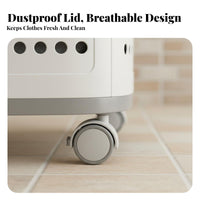 Plastic Clothes Hamper with Wheels Large Capacity Rolling Laundry Basket Rolling Laundry Hamper Ventilated for Dorm Room