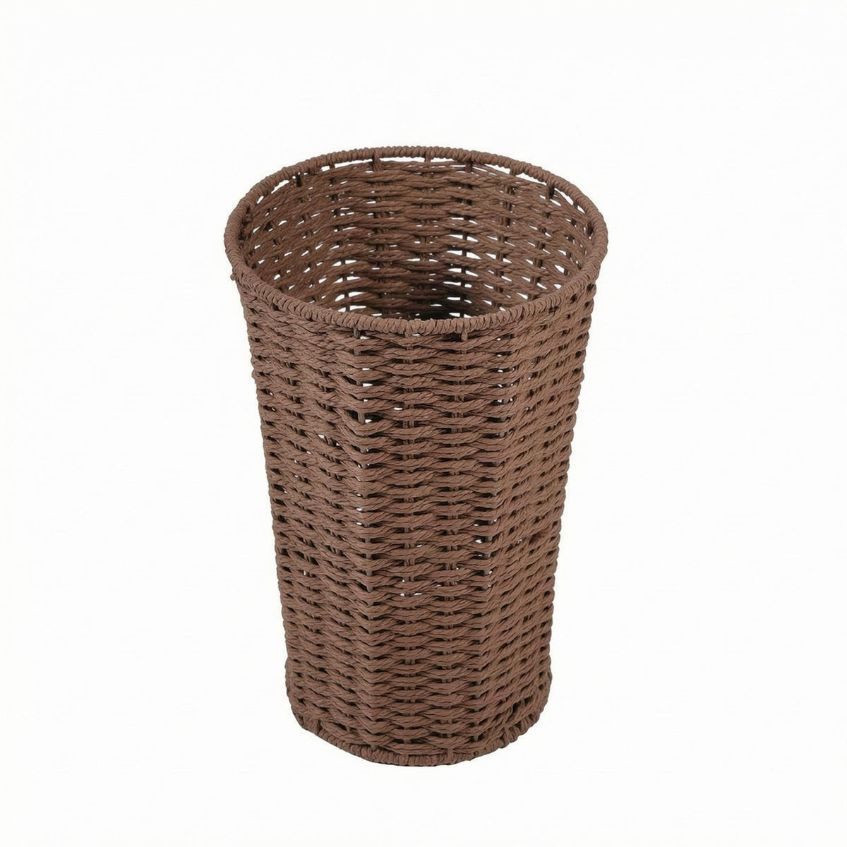 Handwoven Paper Rope Waste Basket Textured Weave Desktop Storage Basket Open Top Office Tidy