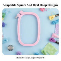 Cross Stitch Frame Candy Shade Quadrilateral Embroidery Hoop Sturdy Rectangular Stitching Frame for Fiber Artists, DIY Enthusiasts, Home