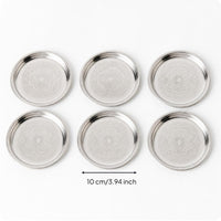 6 Pieces Coaster with Raised boarder Polished Metal Cup Tray Heat Resistant Coasters for Tabletop, Dining Beverage Presentation, Home Entertaining