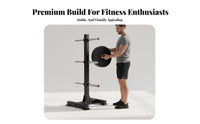 Heavy Duty Barbell and Plate Storage Rack Stable Base Weight Plate and Bar Holder Space Saving Design Standard Weight Storage Rack Long-Lasting Construction