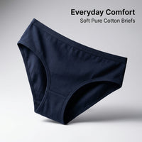 Women's Breathable Midi Brief Knickers for Everyday Wear, Seamless Mid Rise Pants with Soft Gusset, Plus Size Solid Color