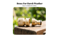 O-Seal Seal Brass Hose Quick Connect Knurled Grip Garden Hose Quick Connector Tool No-Tool Faucet Connector Leak Proof