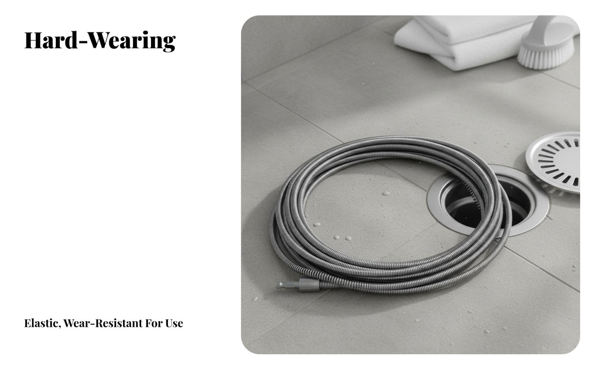 Drain Auger Versatile Flexible Drain Spring Spiral Head Plumbing Snake for Homeowners, DIY Enthusiasts, Floor Drains, Drainage Downspouts