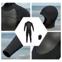 3mm Full-Body Wetsuit Streamlined One-Piece Wetsuit Snug Long-Sleeve Dive Skin Insulating for Children, Water Sports, Snorkeling, Surfing