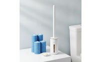 Toilet Brush with Refills Space-Saving Toilet Cleaning Set with Refills Scented Cleaner for Renters, Lavatory, Small Bathrooms, Rv