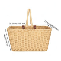Front Bike Basket Open Top Woven Bike Basket Rectangular