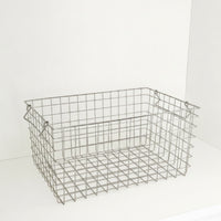 Open-Grid Metal Wire Storage Basket Portable Storage Basket with Handle Large Lightweight for Pantry, Closet, Countertop, Shelves