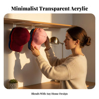 Acrylic Hat Organizer Drill Free Mount Durable Clear Design for Bedrooms