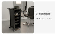 5-Drawer Salon Station with Casters 5-Drawer Hair-Care Specialist Station Multi-Function Cosmetic Rolling Station for Beauticians, Nail Technicians