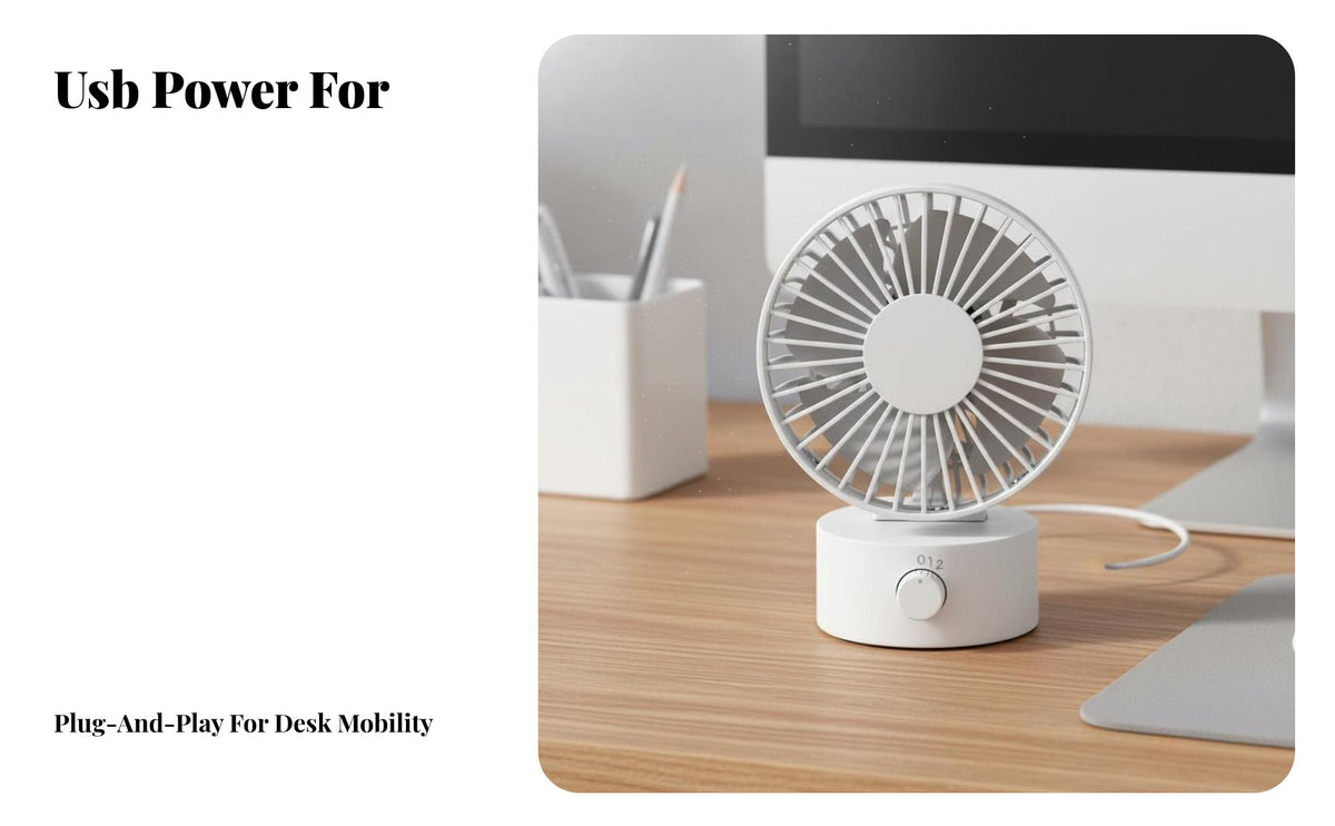 Mini Desk Fan Adjustable Angle USB Electric Fan Strong Wind Portable Electronics for Students, Office Workers, Dormitory, Travel, Outdoor