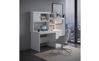 Multi-Functional Workstation Study Desk with Bookshelf and Drawers Spacious Desktop Computer Desk with Bookshelf Space Saving Design Home Office Furniture Anti-Collision Rounded Corners for Teens