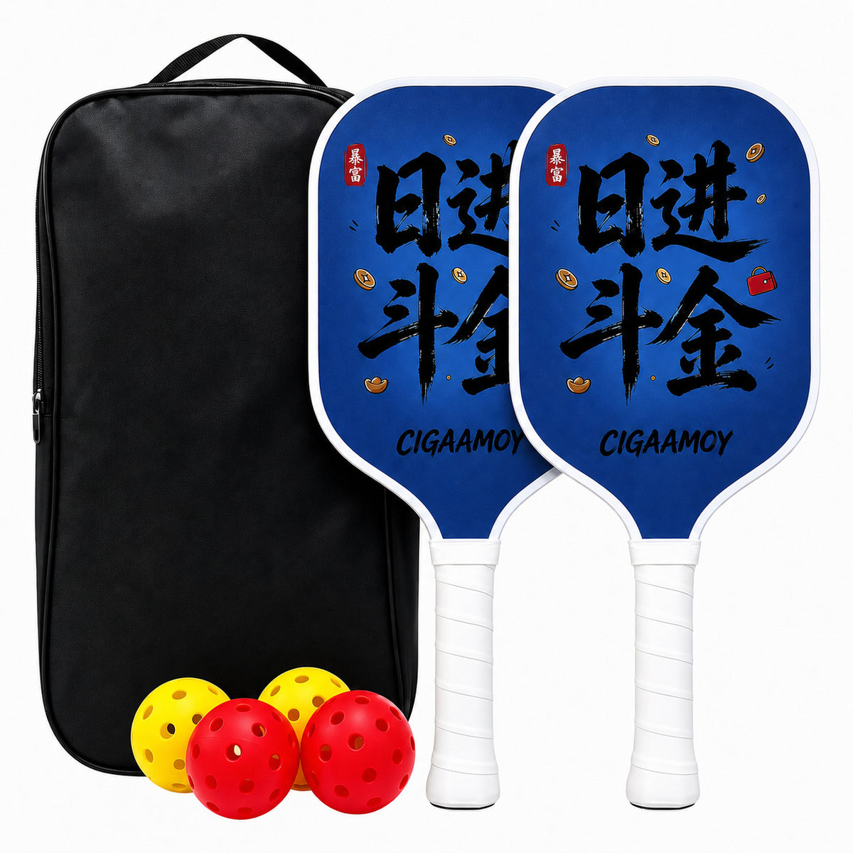 CIGAAMOY Pickleball Paddle Set for Kids, Summer Print, 220g, Fiberglass
