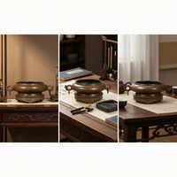 Copper Incense Burner Stable Incense Holder with Handles Elegant Ding Censer for Meditation
