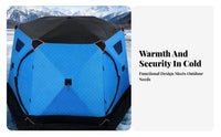 Thickened Material Automatic Deployment Ice Fishing Shanty Windproof Insulated Ice Fishing Shanty Quick Setup Winter Tent 5-Layer Insulation for Anglers, Campers, Families, Cold Weather