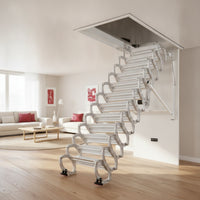 Telescopic Loft Staircase Foldable Electric Attic Stairs Space-Saving Retractable Attic Ladder for Homeowners, Home Renovation