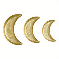 3 Pieces Curved Moon Tray Set Raised Edges Moon-Shaped Metal Tray