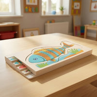 Fish Bone Puzzle Educational Layered Puzzle Hand-Eye Coordination Toy for Toddlers, Preschool, Homeschool