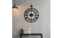Retro Design Metal Wall Timepiece Large Numbers Metal Wall Timepiece Easy to Read Room Decoration for Office