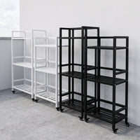 Multi-Tier Carbon Steel Plant Stand with Wheels for Indoor/Outdoor Use