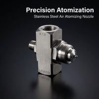 Stainless Steel Siphon Spray Nozzle, Adjustable Mist Spray Low Pressure, Misting Spray Nozzle for Humidification, Two-Fluid Siphon Misting Nozzle