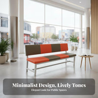 Upholstered Backrest Bench Comfortable Paddinging Upholstered Backrest Settee Sturdy and Sturdy Waiting Room Seating for Guests, Retail Shops, Lobby