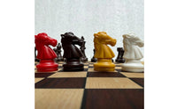Sculpted Knight Heads Four-Player Chess Set Glossy 4 Player Chess Set Rounded Corners Strategy Game