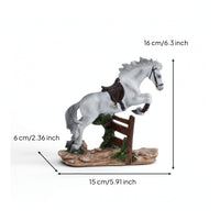 Horse Statue with Fence Base Realistic Decor Textured for Office, Collectors