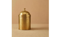 Brass Tea Canister Handmade Metal Storage Jar Lettered Apothecary Storage Jar for Kitchen Counter