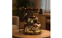 Telephone Building Set with Carousel Base Illuminated Telephone Model Kit with Lights Carousel Model Decorative for Builders