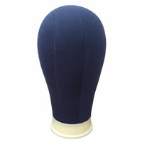 Multi-Purpose Use Canvas Block Head Stable Base Pinnable Hairpiece Head Hat Display Stand for Hairstylists, Retailers, Salon, Retail Shop, Studio