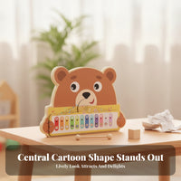 Numbered Animal Keyboard Wooden Piano Toy  -Shaped Music Plaything Shade-Coded Keys Colorful for Tabletop