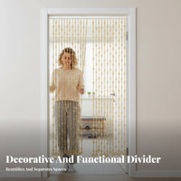 Beaded String Curtain Punchtool-No-Drill Installation Room Divider Transparent