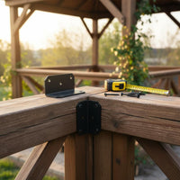 2x4 Wood Connector Weather Resistant Heavy Duty L-Bracket Pre-Drilled Holes Heavy Duty L Bracket for Builders, Patio