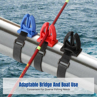 Fishing Rod Storage Organizer, Wall-Mounted Multifunctional Rack, Bridge/Boat Rail Holder, Elastic Band, Garage Display, Random