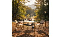 Double Layer Folding Camp Table Storage Net Aluminum Camping Table Easy Assembly