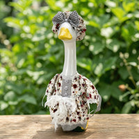 Goose Dress with Bonnet Plaid Goose Outfit with Bonnet Farmhouse Decor for Entryway