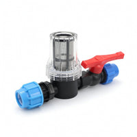 Inline Water Strainer Shutoff Easy-Maintenance Irrigation Strainer with Shutoff Clog-Resistant for Watering Systems, Greenhouse