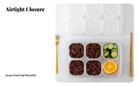 With Dividers Divided Ingredient Box Transparent structure Compartment Storage container Airtight Lid Food Container Stackable for Home Organizers, Meal Preppers, Parents, Kitchen, Refrigerator, outdoor meal, Office