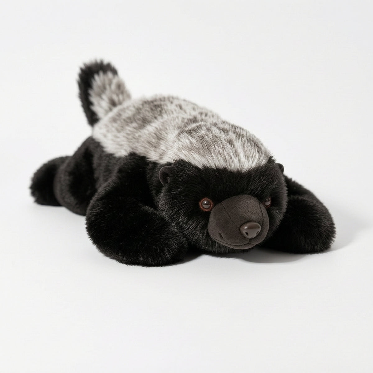 Honey Badger Stuffed Toy Lying Honey Badger Plushie Cuddle Pillow Prone Soft for Children, Bed, Sofa