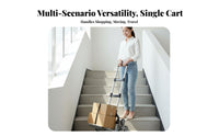 Foldable Stair Climbing Dolly Portable 6-Wheel Stair Climbing Transport Telescopic Handle Hand Truck Quick Folding for Delivery Workers, Homeowners, Stairs, Shopping, Warehouse, Travel